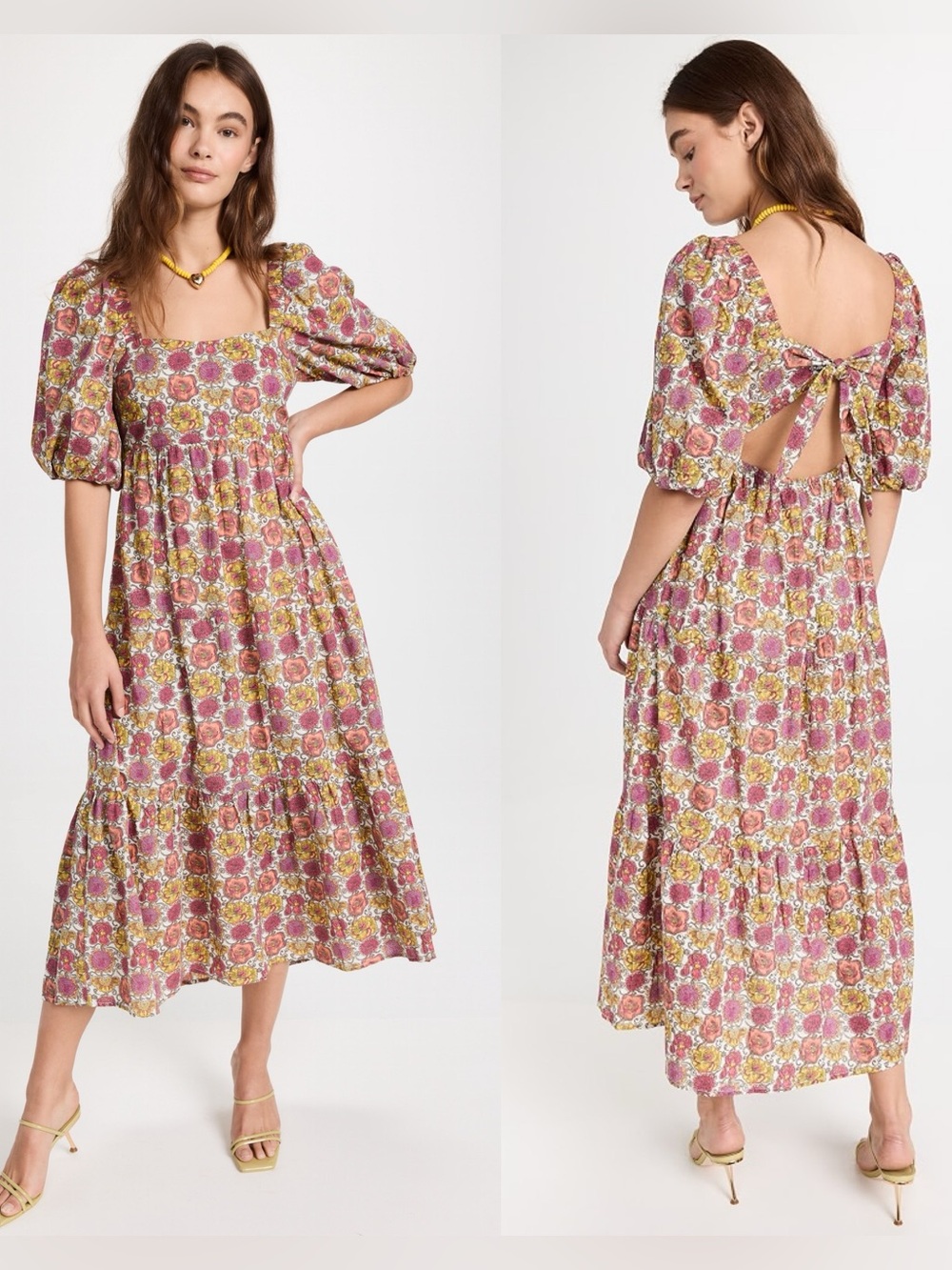 MINKPINK Floral Puff-Sleeve Dress
